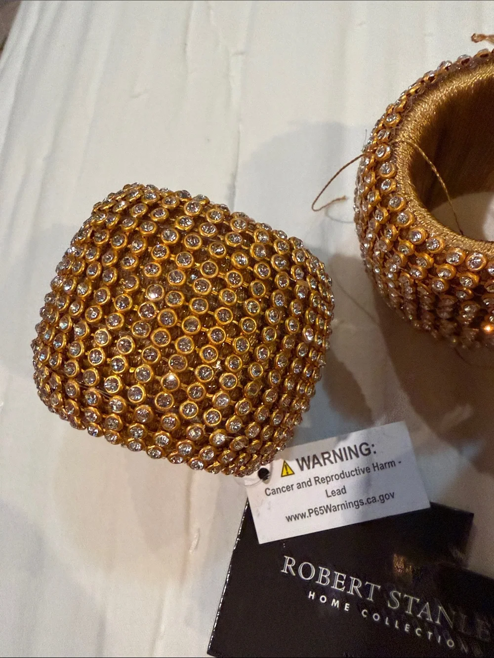 Gold Beaded Napkin Rings - Set of 6 by